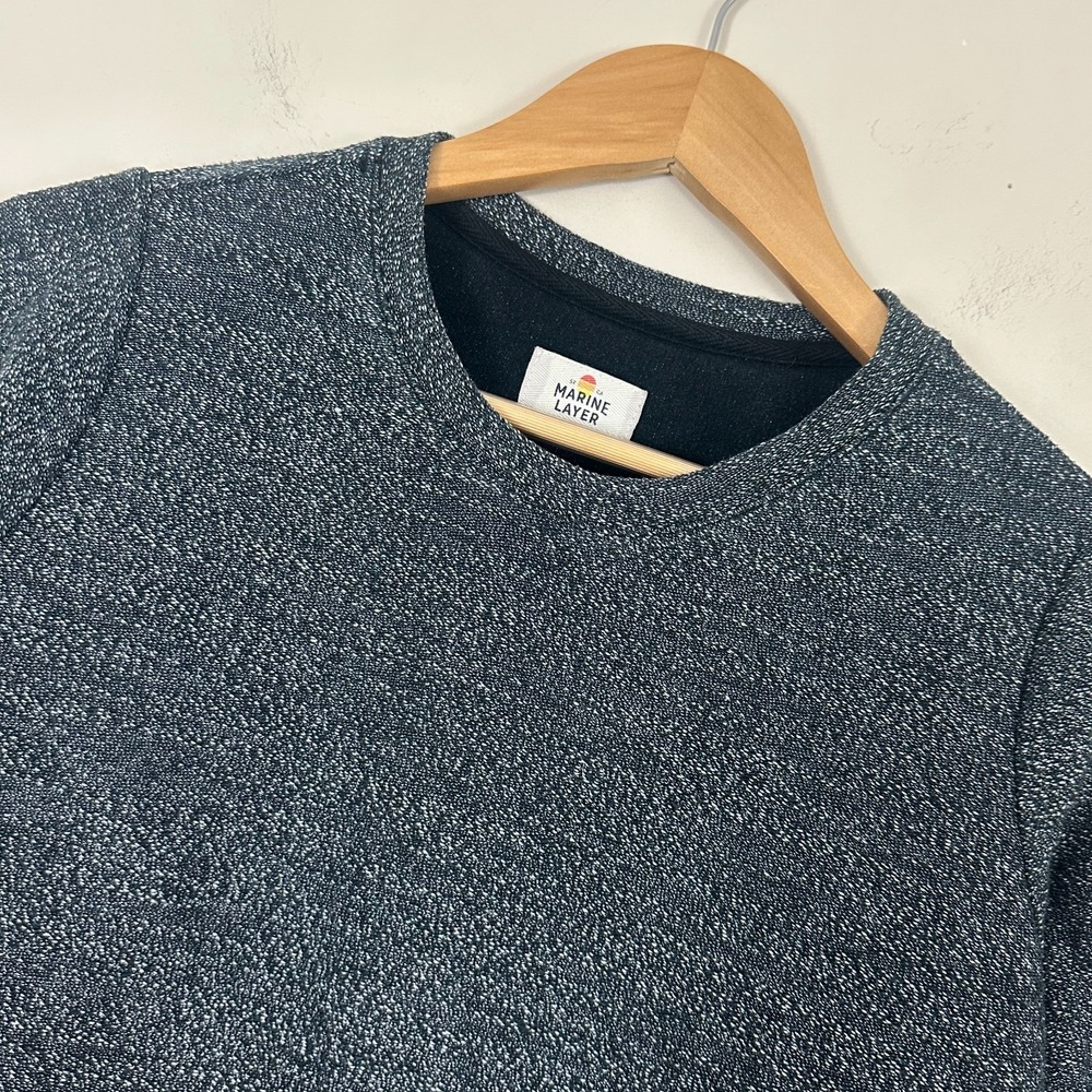 Marine Layer Sweater Heather Grey Textured Knit Pullover Outerwear Womens XS